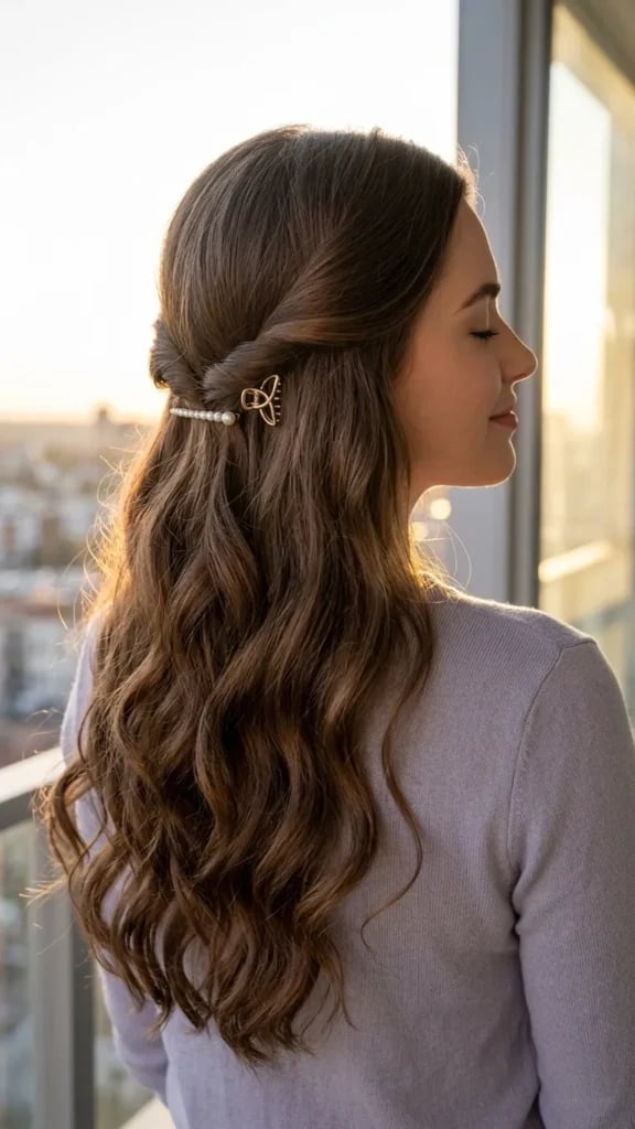 Medium Brown Half-Up With Twisted Sections — Classy Twisted Styles