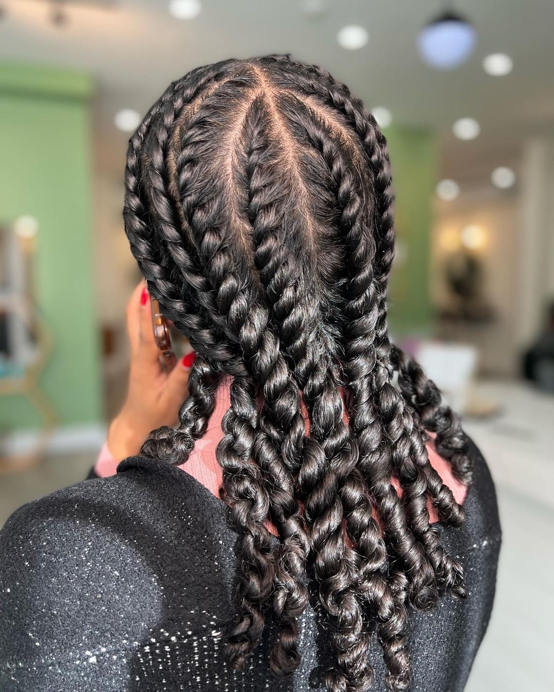 Mid-Back Black Braided Twists — Classy Twisted Styles