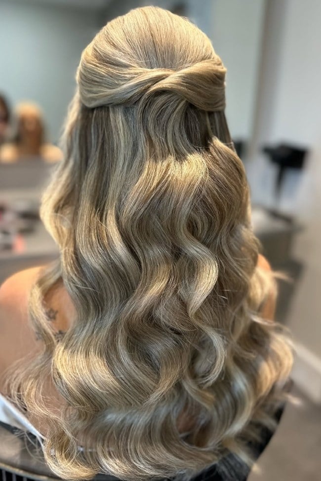 Light Blonde Half-Up Half-Down With Twists — Classy Twisted Styles