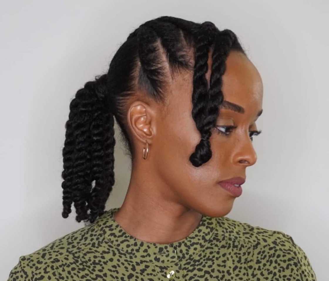 Layered Collarbone Twists Ponytail Layered Collarbone Twists Ponytail — Classy Two Strand Twists Natural Hair