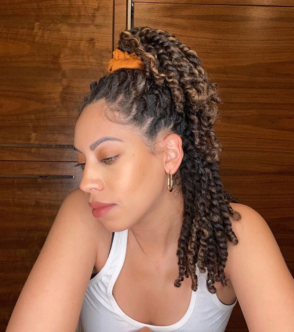 Mid-Back Twists In A High Ponytail Mid-Back Twists In A High Ponytail — Classy Two Strand Twists Natural Hair