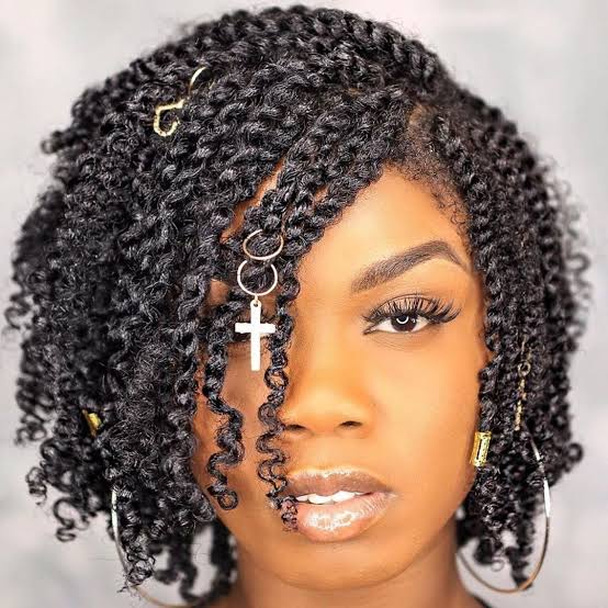 Ear Length Twists With Hair Cuffs Ear Length Twists With Hair Cuffs — Classy Two Strand Twists Natural Hair