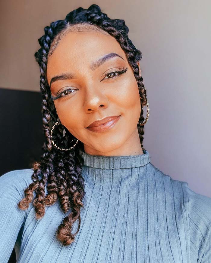Collarbone Twists With Caramel Highlights Collarbone Twists With Caramel Highlights — Classy Two Strand Twists Natural Hair