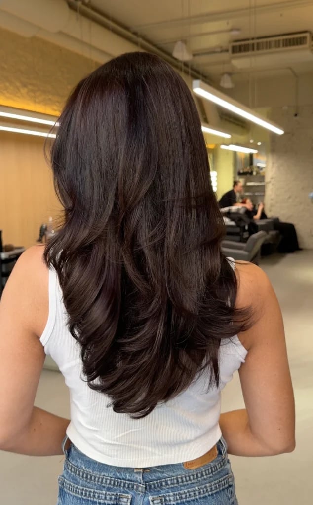 Mid-Back Fine Hair With Stacked Layers Mid-Back Fine Hair With Stacked Layers — Classy U Shape Haircuts