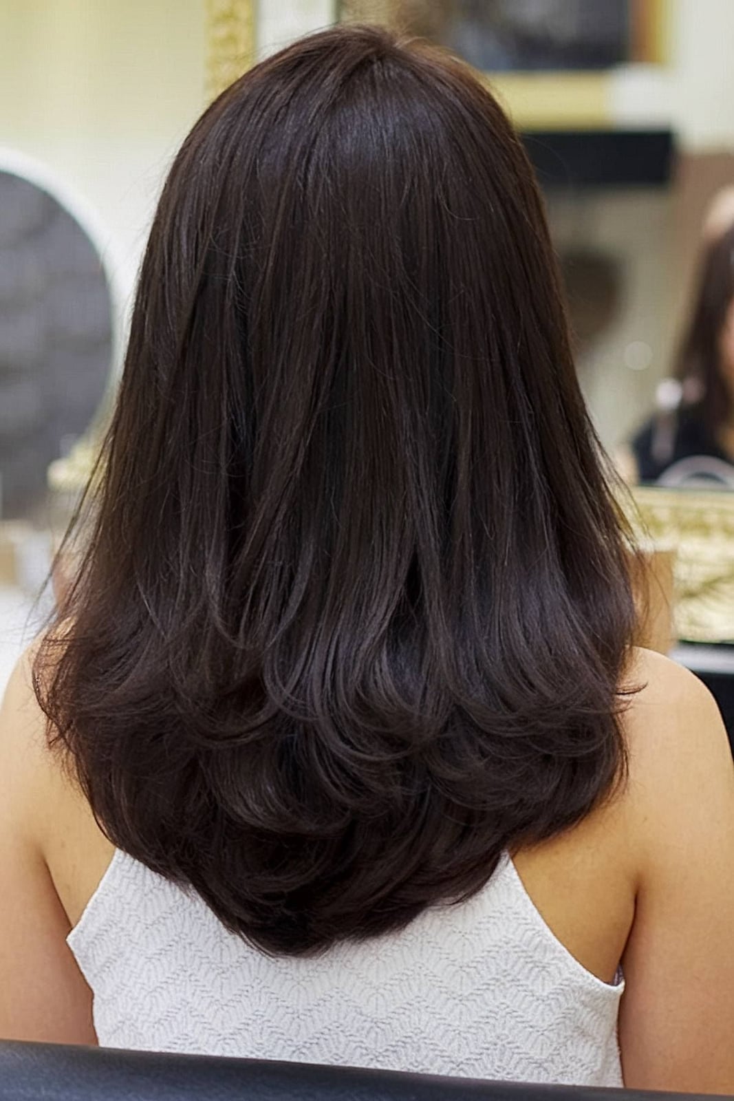 Mid-Back Length With Long Flowing Layers Mid-Back Length With Long Flowing Layers — Classy U Shape Haircuts