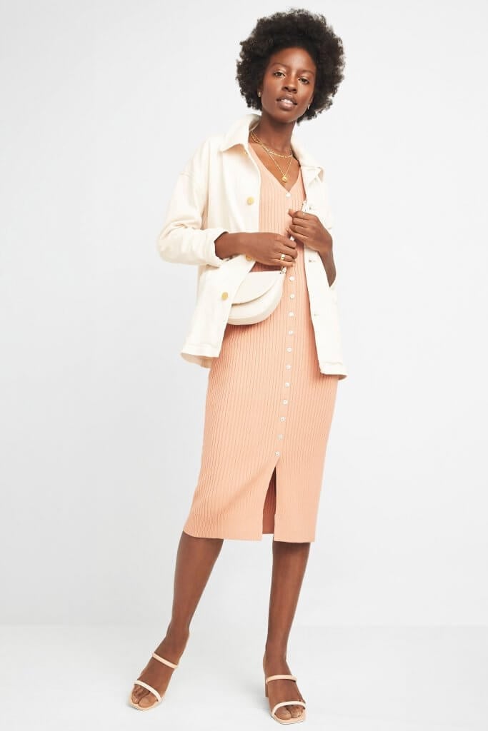 Ribbed Knit Dress with Utility Jacket Ribbed Knit Dress with Utility Jacket — Classy Under Outfits
