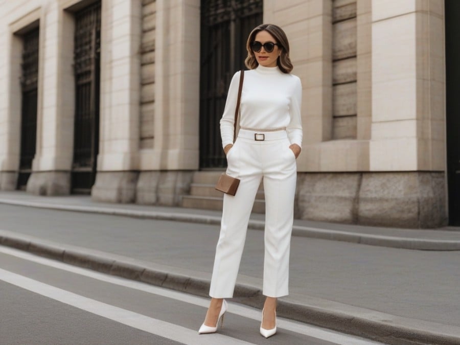 Monochromatic White Ensemble for Elegant Casual Monochromatic White Ensemble for Elegant Casual — Classy Under Outfits