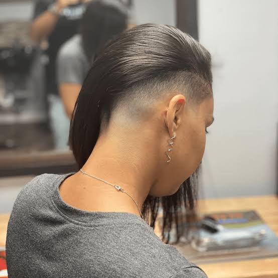Long Dark Brown Undercut With Slicked Back Style — Classy Undercut Hairstyles