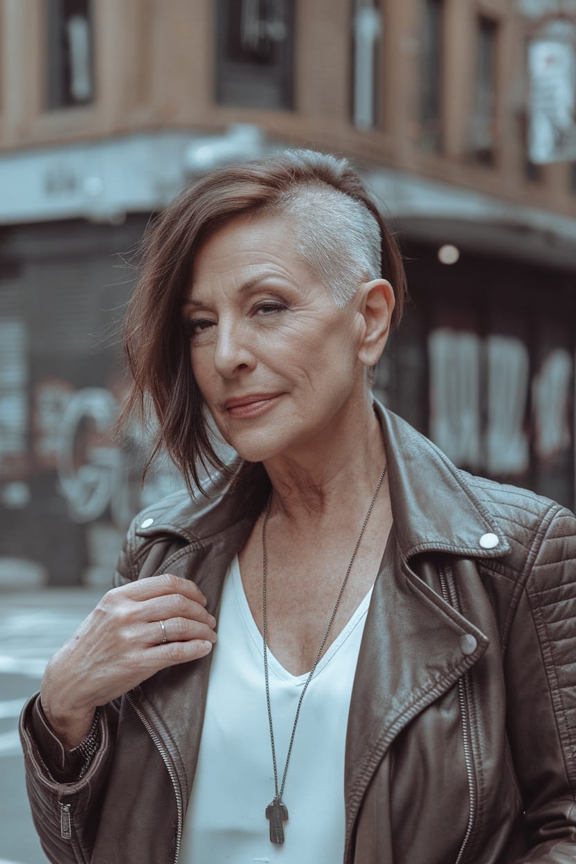 Wavy Brown Undercut With Side Swept Bangs — Classy Undercut Hairstyles