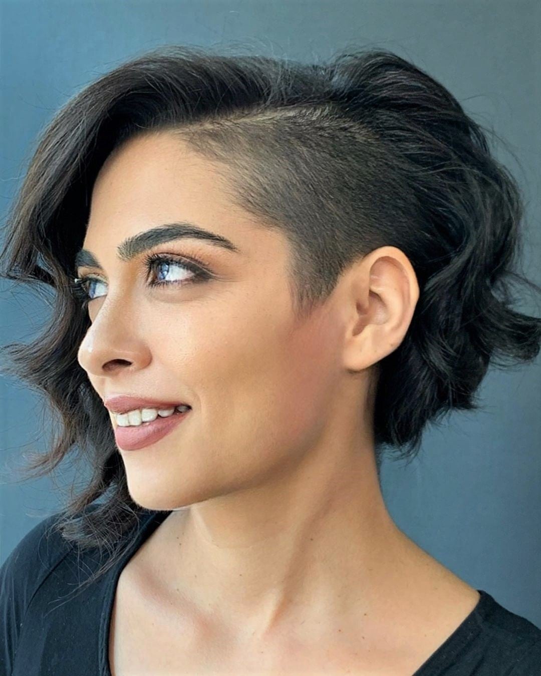 Dark Brown Undercut Bob With Soft Waves — Classy Undercut Hairstyles