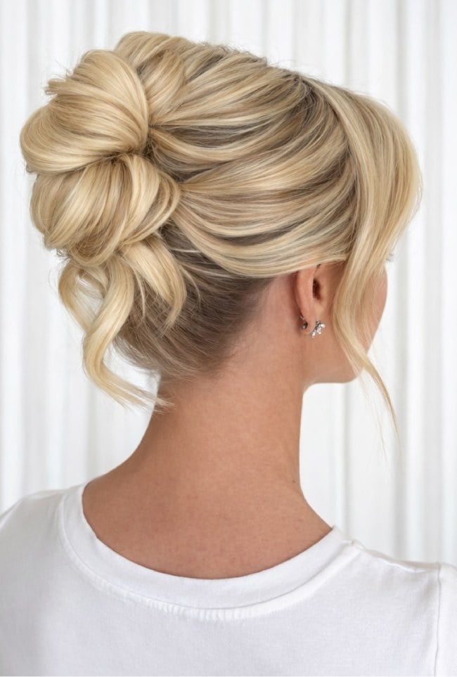 Platinum Blonde Voluminous Textured Updo — Classy Updo Hair