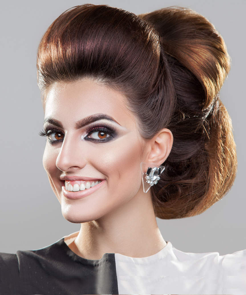 Dark Brown Voluminous Updo with Lifted Bangs — Classy Updo Hair