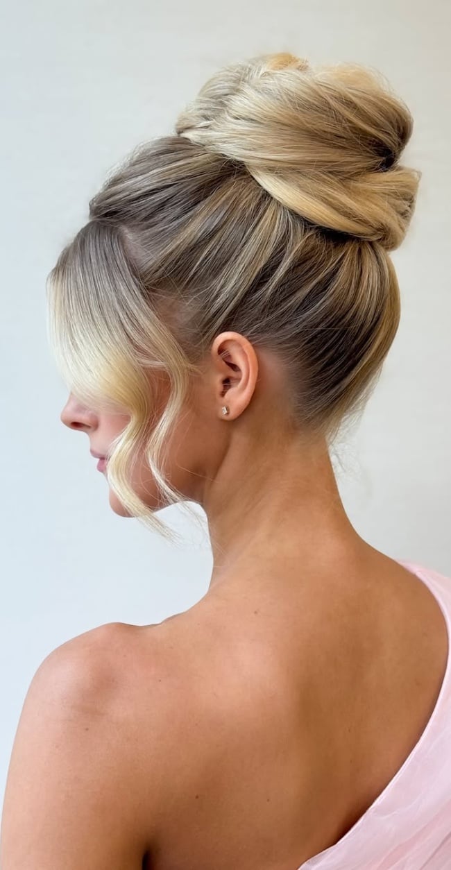 Grey Sculpted Updo with Volume — Classy Updo Hair
