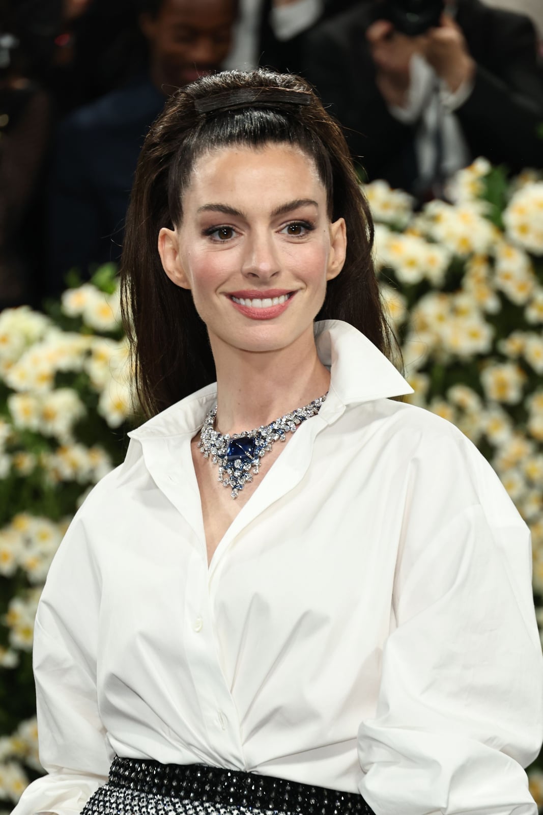 High Ponytail Dark Brown Smooth Texture — Classy Updo Ponytail
