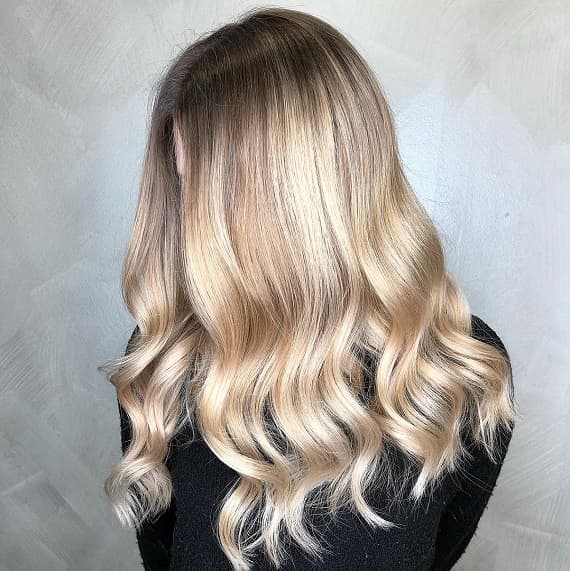 Mid-Back Golden Blonde With Balayage Mid-Back Golden Blonde With Balayage — Classy Vanilla Blonde