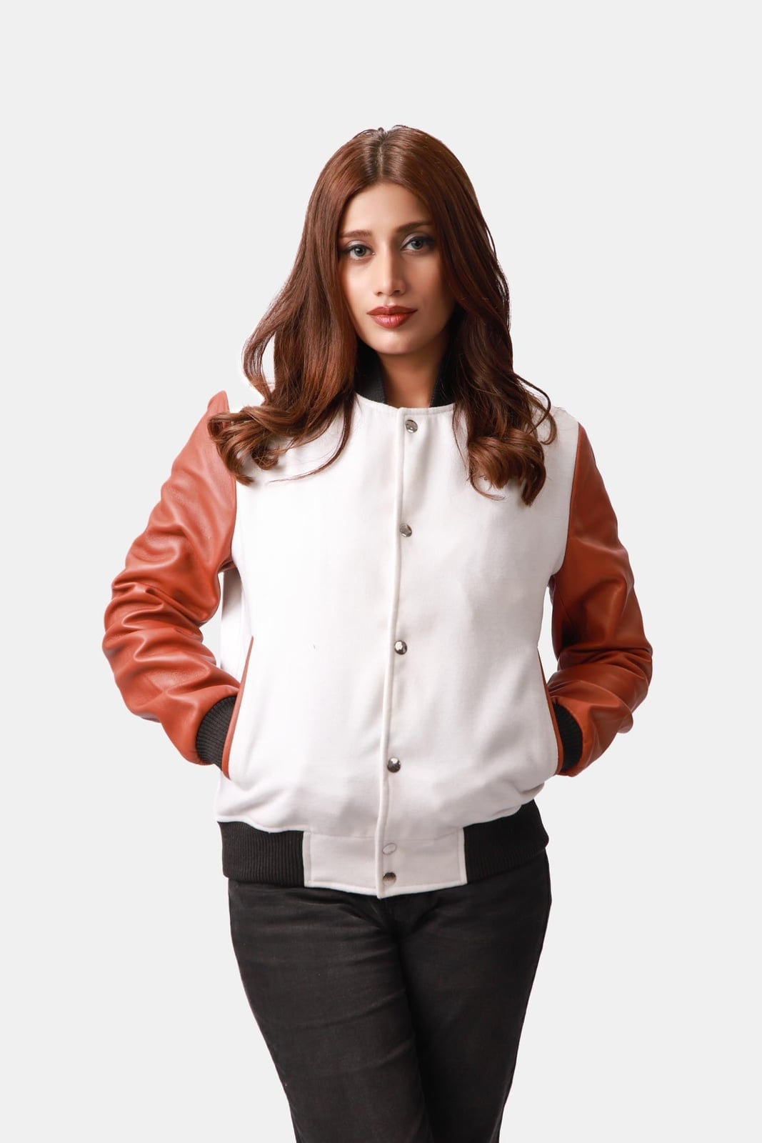 White Wool and Brown Leather Varsity Jacket White Wool and Brown Leather Varsity Jacket — Classy Varsity Jacket Outfits