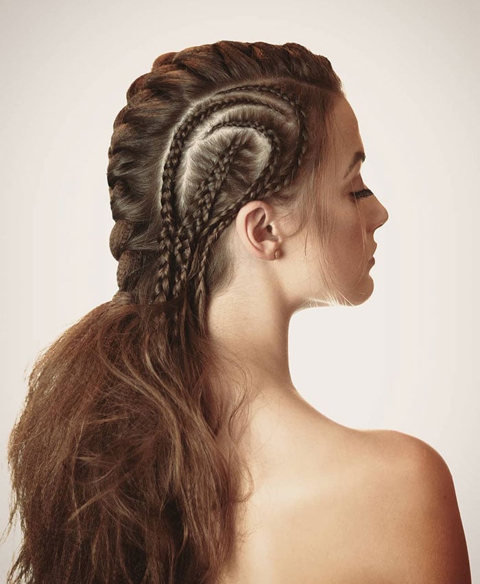 Dark Brown Braided Mohawk With Loose Waves Dark Brown Braided Mohawk With Loose Waves — Classy Viking Braids