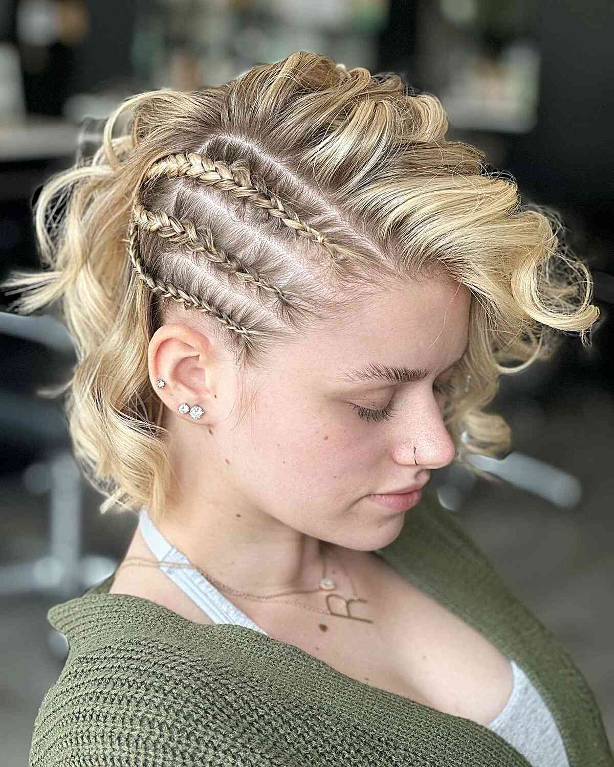 Blonde Bob With Side Braids And Waves Blonde Bob With Side Braids And Waves — Classy Viking Braids