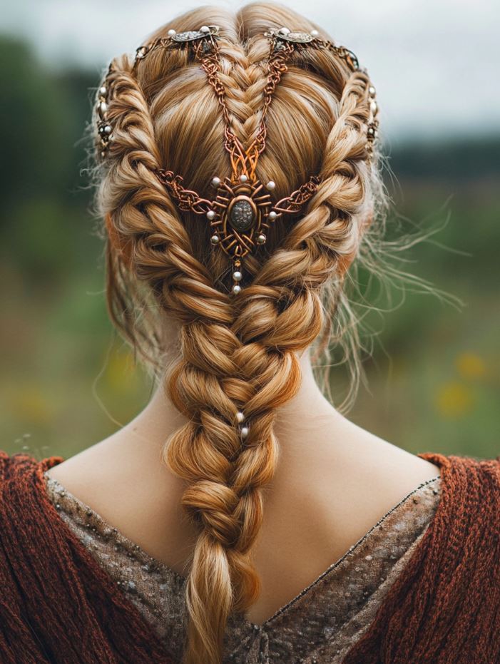 Strawberry Blonde Braids With Copper Headpiece Strawberry Blonde Braids With Copper Headpiece — Classy Viking Braids