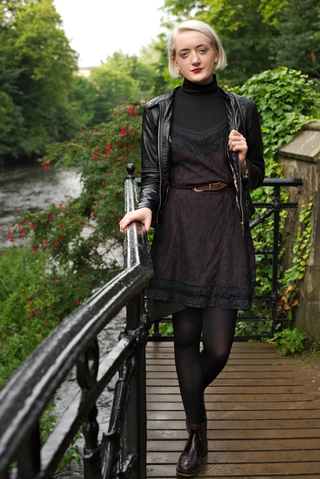 Lace Slip Dress Over Turtleneck — Classy Vintage Outfits