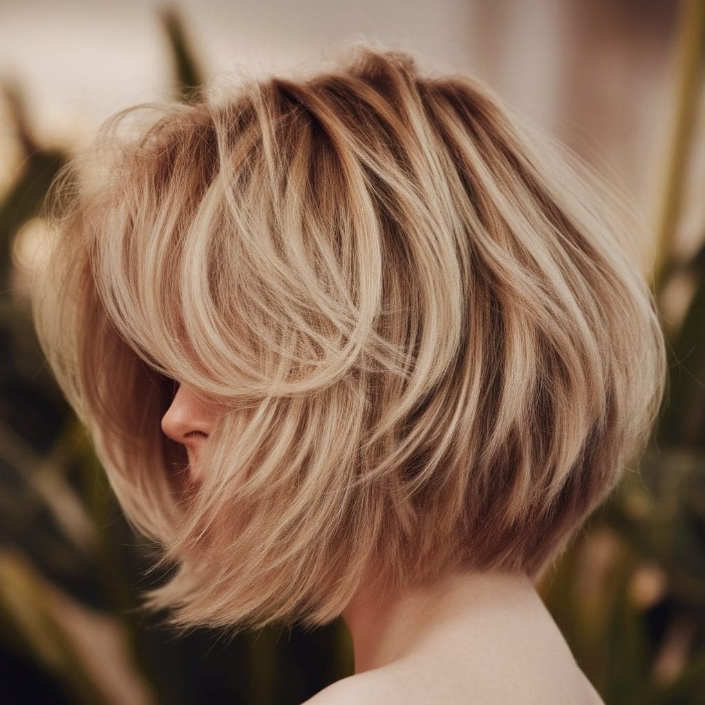 Collarbone Blonde Angled Bob With Volume Collarbone Blonde Angled Bob With Volume — Classy Volumizing Hair
