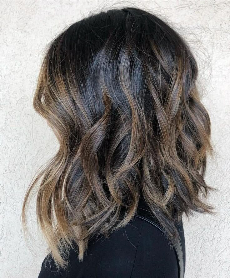Collarbone Dark Brown Bob With Balayage Ends — Classy Wavy Hair Hairstyles