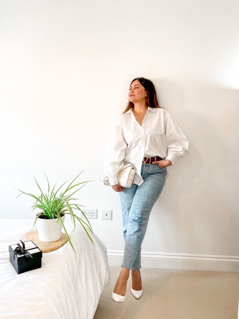 White Puff Sleeve Blouse With Jeans — Classy White Blouse Outfit
