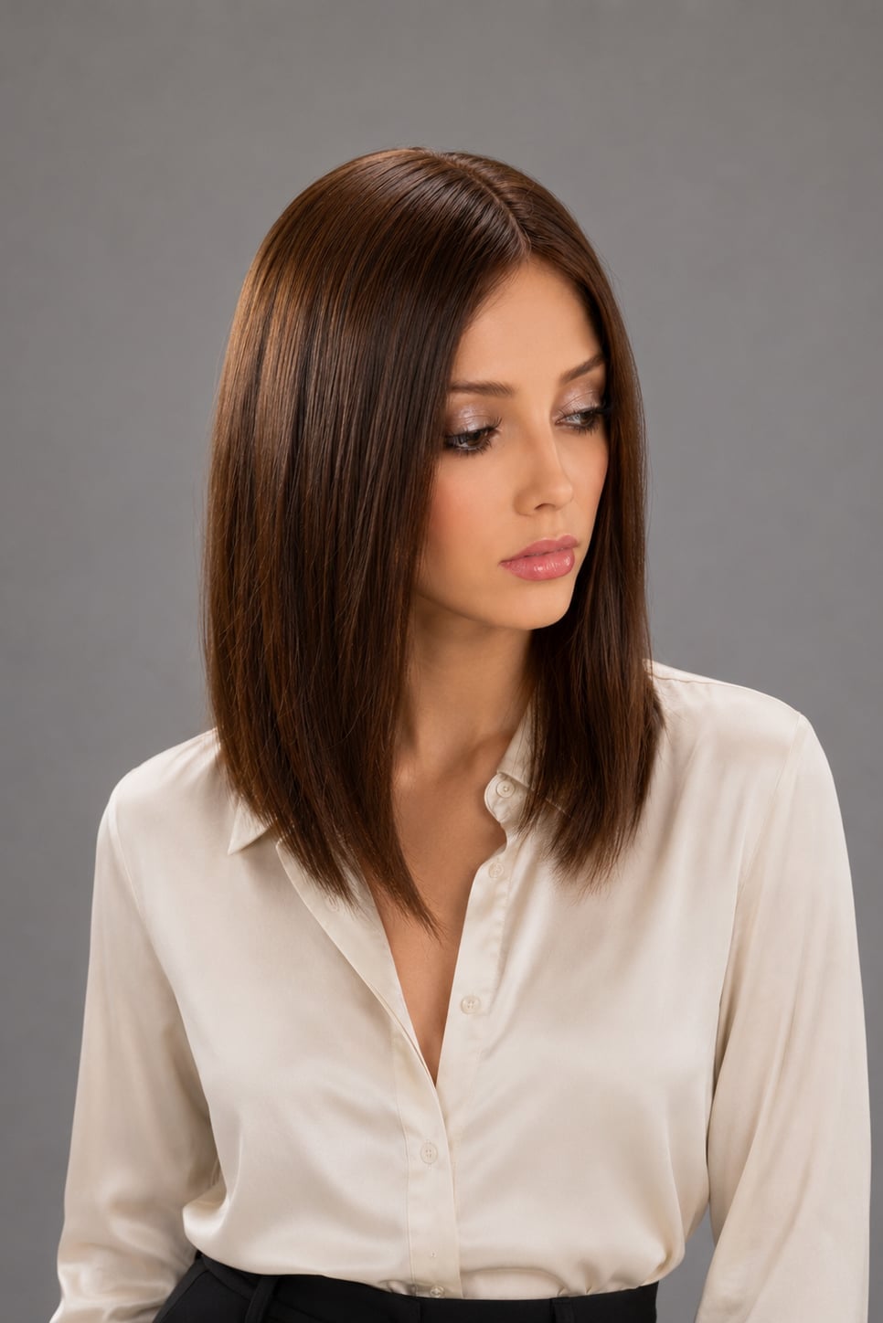 Chin Length Blunt Bob With Straight Blowout Chin Length Blunt Bob With Straight Blowout — Classy Wig Hair