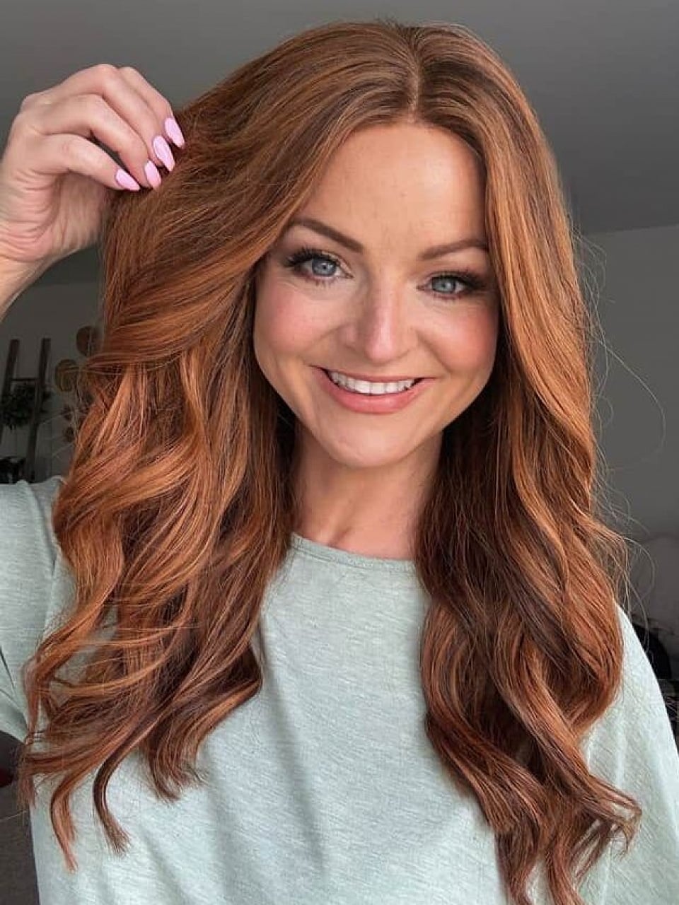 Long Layers With Auburn and Warm Highlights Long Layers With Auburn and Warm Highlights — Classy Wig Hair