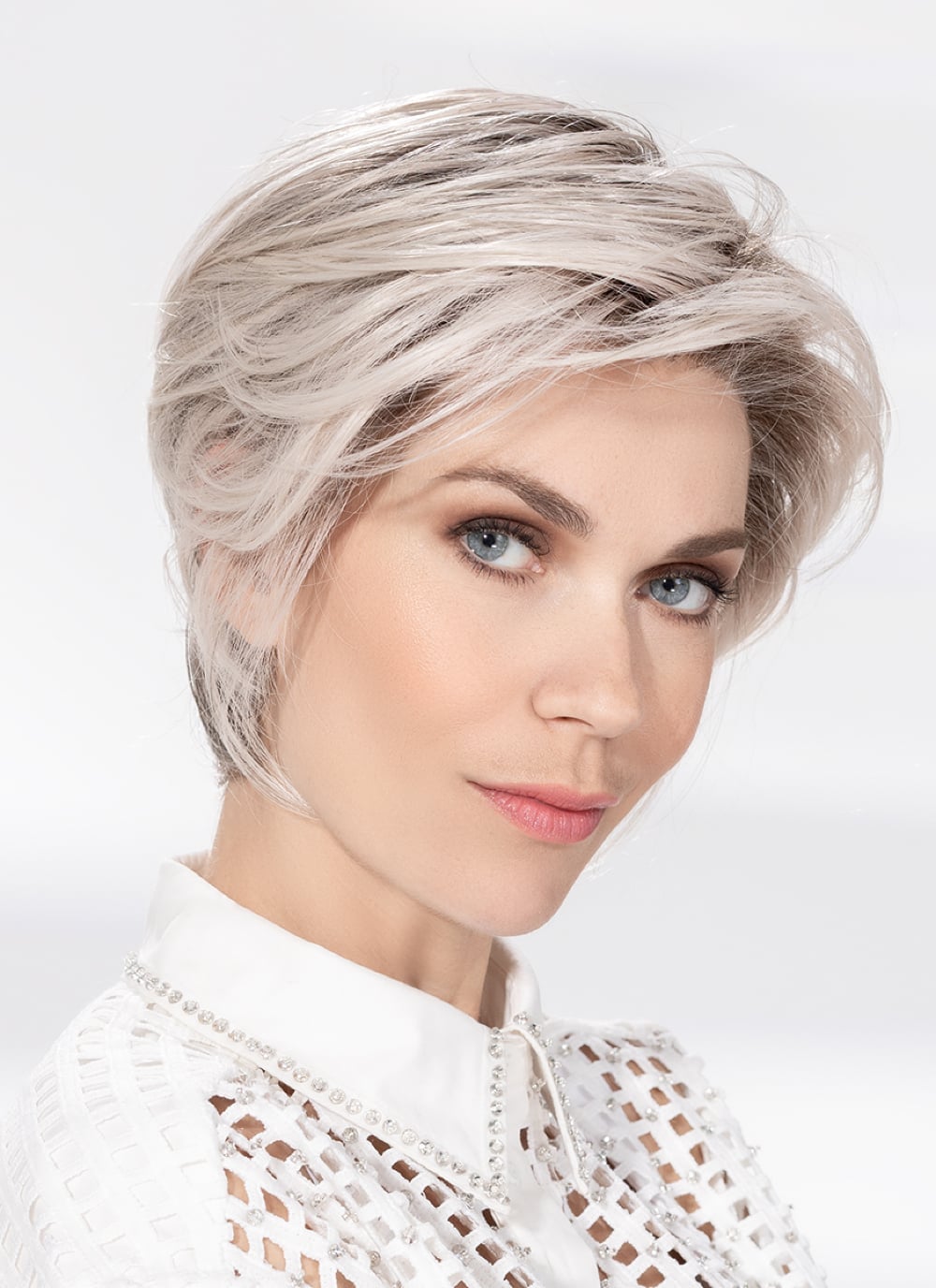 Short Layered Cut With Side-Swept Bangs Short Layered Cut With Side-Swept Bangs — Classy Wig Hair