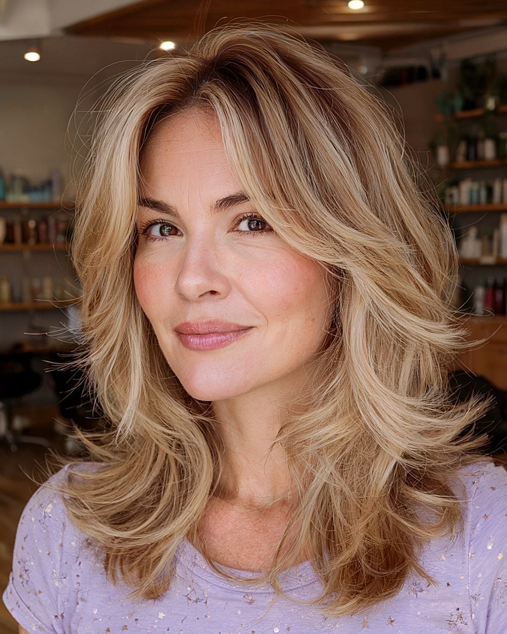 Voluminous Blonde Wolf Cut With Side Part Voluminous Blonde Wolf Cut With Side Part — Classy Wolf Cut