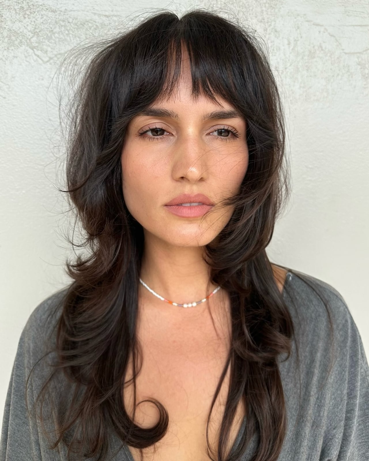 Rich Dark Brown Wolf Cut With Soft Waves Rich Dark Brown Wolf Cut With Soft Waves — Classy Wolf Cut