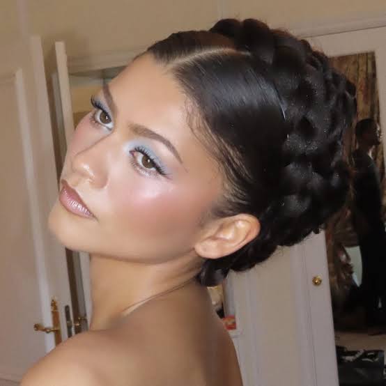 Dark Brown Braided Crown Updo Dark Brown Braided Crown Updo — Classy Y2K Updo