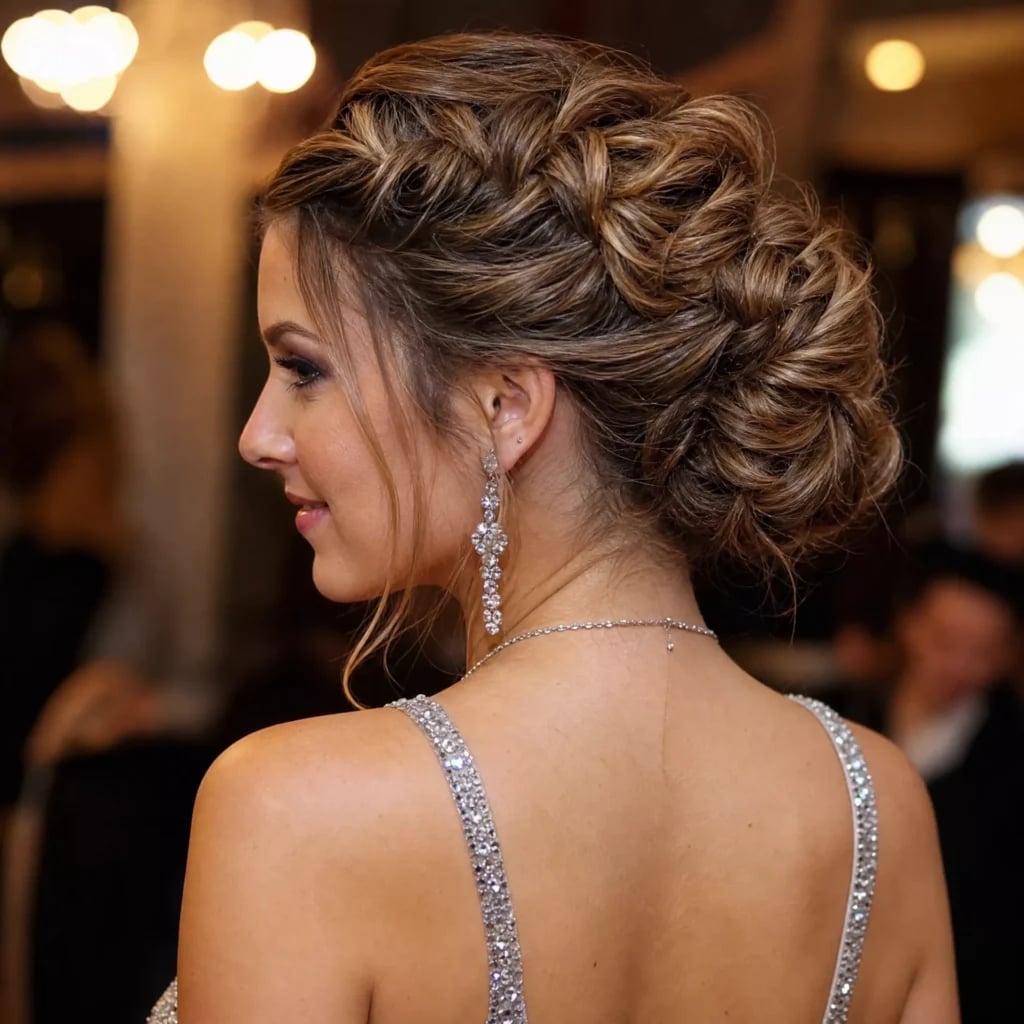 Mid-Back Honey Blonde Braided Updo Mid-Back Honey Blonde Braided Updo — Classy Y2K Updo