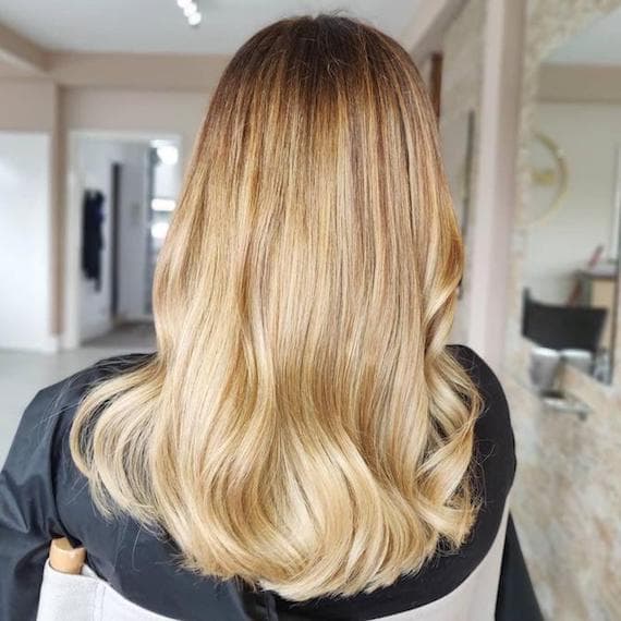 Mid-Back Blonde With Yellow Highlights, Close-Up Take Mid-Back Blonde With Yellow Highlights, Close-Up Take — Classy Yellow Highlights