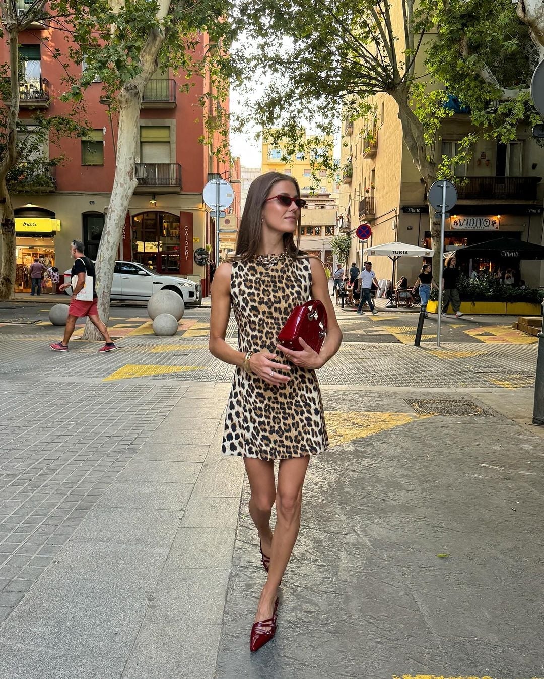 Leopard Print Mini Dress with Red Accessories Leopard Print Mini Dress with Red Accessories — Classy Zoo Outfits