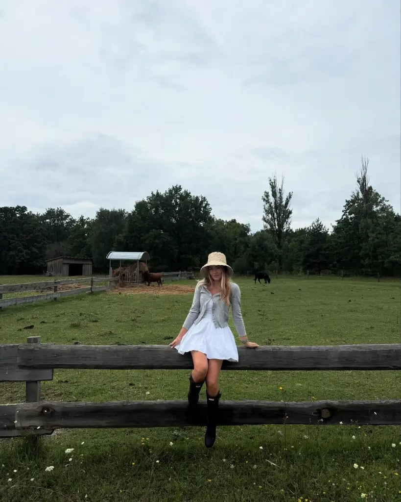 A-line Dress with Knit Cardigan and Sun Hat A-line Dress with Knit Cardigan and Sun Hat — Classy Zoo Outfits