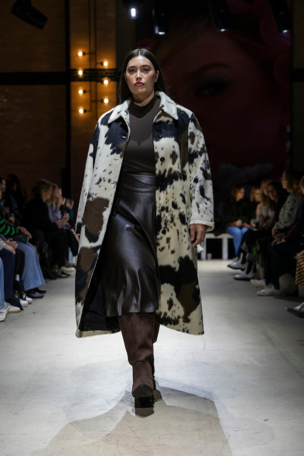 Cow Print Coat with Turtleneck and Midi Skirt Cow Print Coat with Turtleneck and Midi Skirt — Classy Zoo Outfits