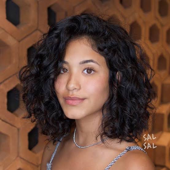 Dark Brown Shoulder Curly Bob With Air Dried Dark Brown Shoulder Curly Bob With Air Dried — Curly Hair Down Ideas