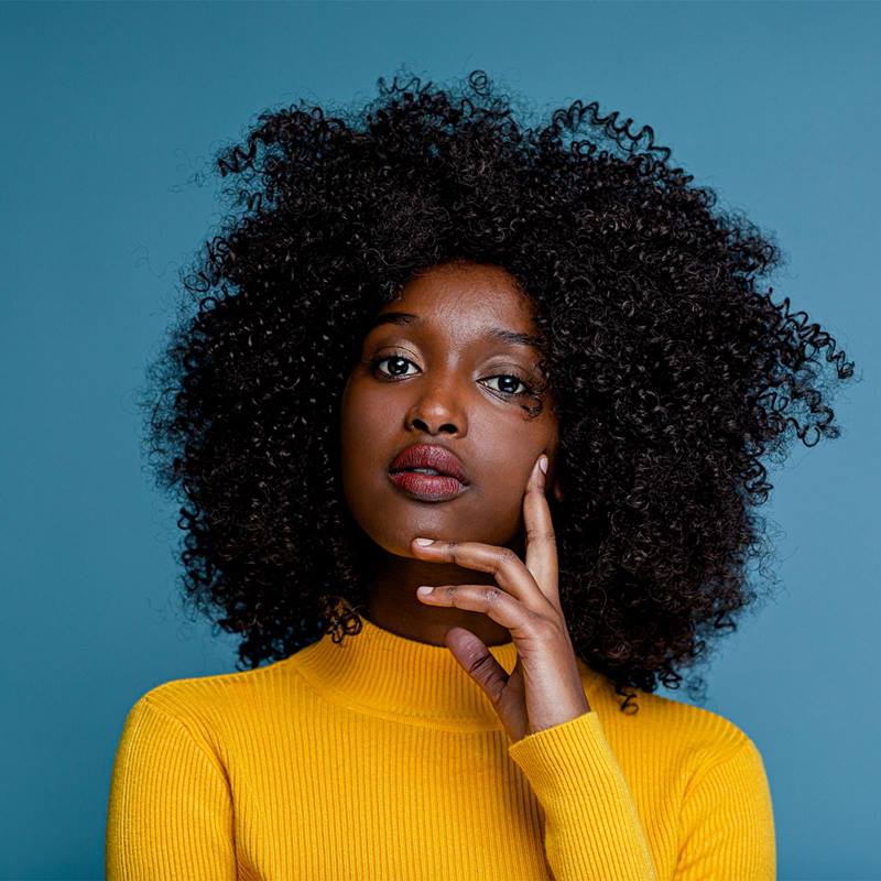 Shoulder Length Natural Black Afro Shoulder Length Natural Black Afro — Curly Hair Dye Styles