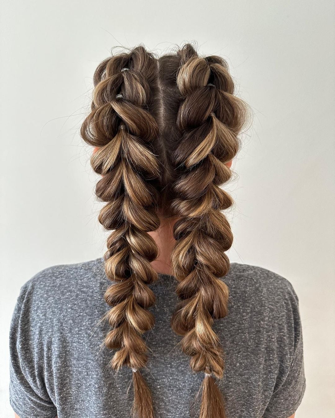 Mid Back Dutch Braids With Highlights — Cute Chic Hairstyles