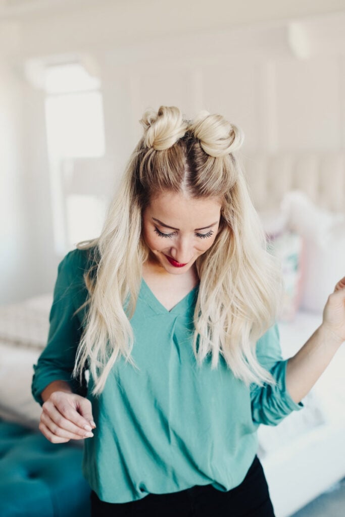 Mid Back Half Up With Double Buns — Cute Chic Hairstyles