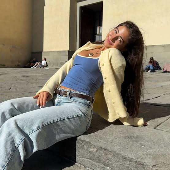 Yellow Beaded Cardigan and Blue Jeans — Cute Cute Outfits