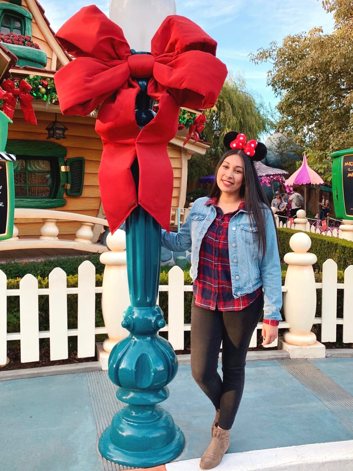Denim Jacket Over Plaid Shirt — Cute Disney Outfit Inspo
