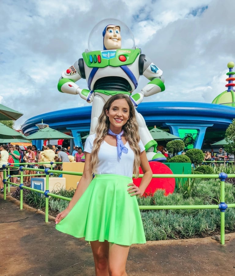 Lime Green Flared Skirt With Scarf — Cute Disney Outfit Inspo