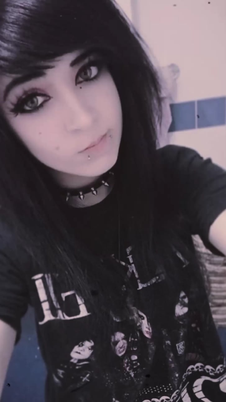 Black Band T-Shirt With Spiked Choker — Cute Emo Outfits