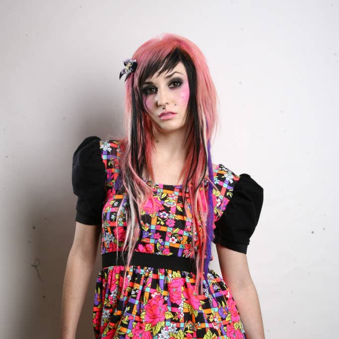 Floral Print Dress With Puff Sleeves — Cute Emo Outfits