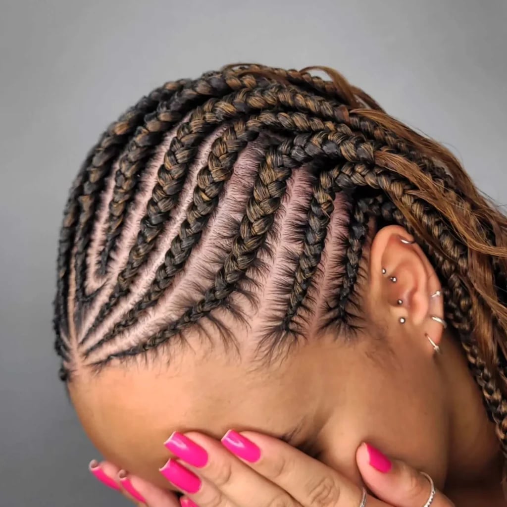 Collarbone Fulani Braids with Curls and Wooden Beads Collarbone Fulani Braids with Curls and Wooden Beads — Cute Fulani Braids