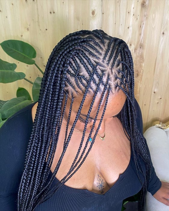 Mid-Back Fulani Braids with Intricate Pattern Mid-Back Fulani Braids with Intricate Pattern — Cute Fulani Braids