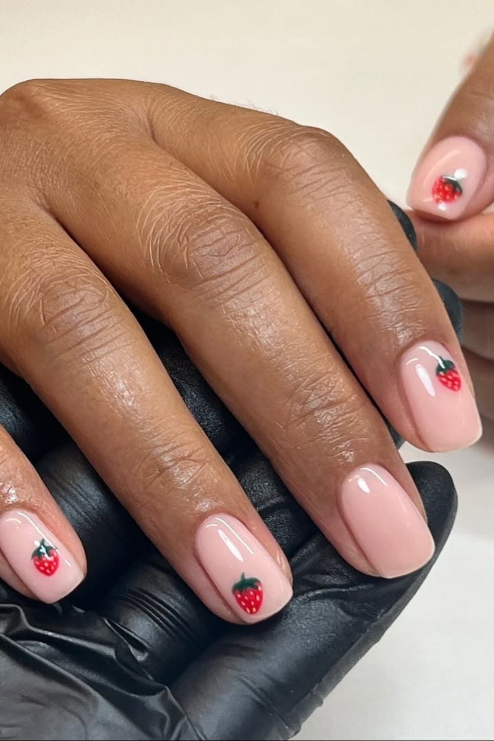Short Almond Milky Pink Strawberry Nails Short Almond Milky Pink Strawberry Nails — Cute Gel Nails